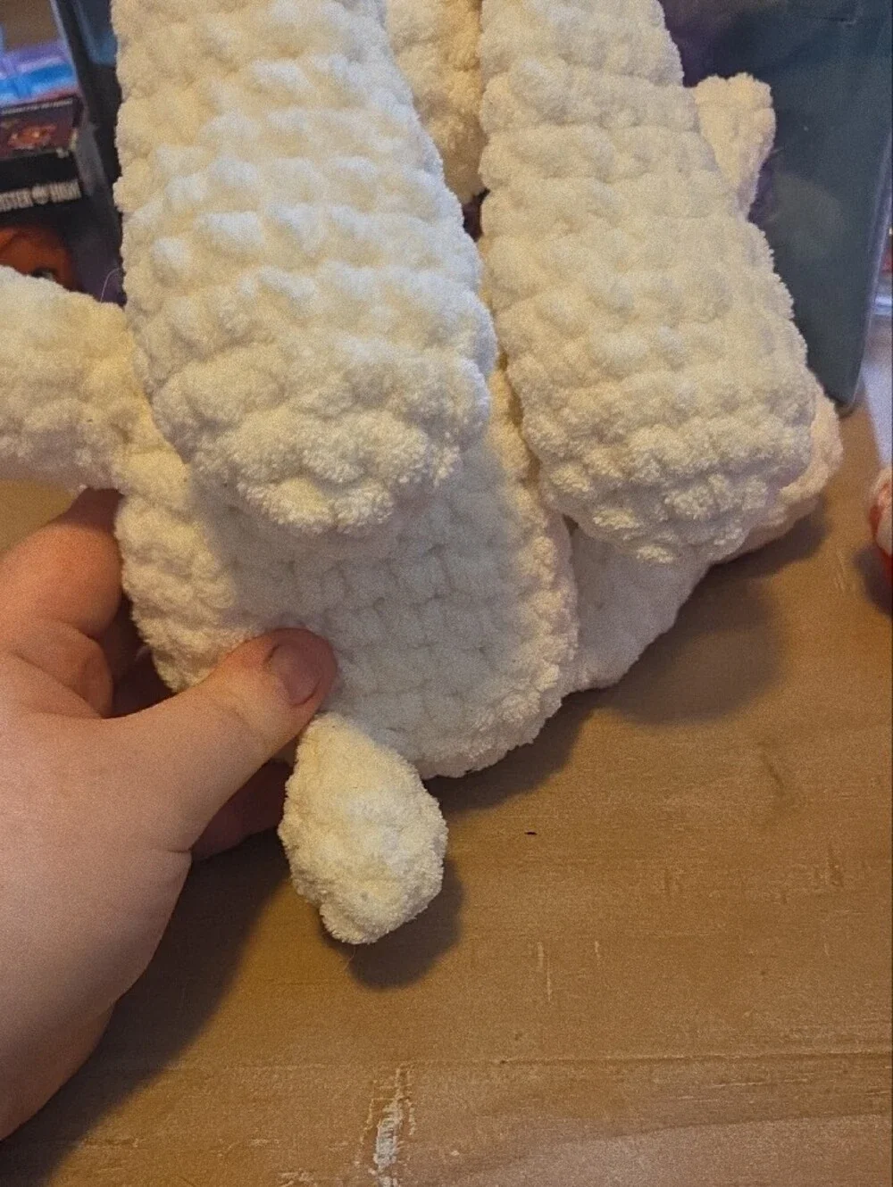 Plush White Bunny Crocheted Stuffed Animal